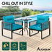 ALFORDSON Outdoor Patio Furniture Set Side Table Lounge Chairs Glass Armchair. Available at Crazy Sales for $319.95