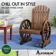 Detailed information about the product ALFORDSON Outdoor Wagon Wheel Chair Garden Wooden Seat Patio Lounge Charcoal