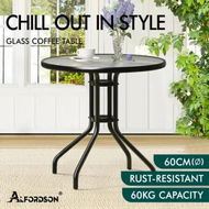 Detailed information about the product ALFORDSON Patio Coffee Side Table 60CM Black