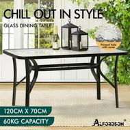 Detailed information about the product ALFORDSON Patio Dining Table Garden 120CM X 70CM Black