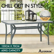 Detailed information about the product ALFORDSON Patio Dining Table Garden 120CM X 70CM Grey