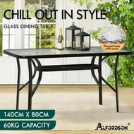 Detailed information about the product ALFORDSON Patio Dining Table Garden 140CM X 80CM Black