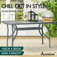 Detailed information about the product ALFORDSON Patio Dining Table Garden 140CM X 80CM Grey