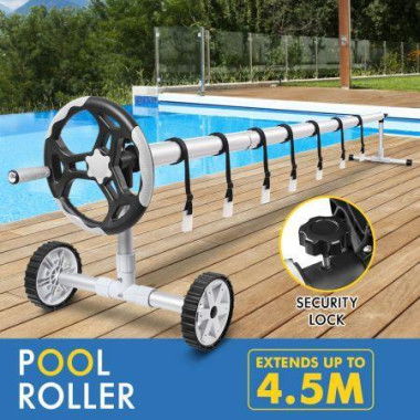 ALFORDSON Pool Cover Roller 4.5m Adjustable Solar Blanket Reel Swimming Grey