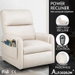 ALFORDSON Recliner Chair Electric Auto Recline Armchair Lounge Sofa Fabric Beige. Available at Crazy Sales for $389.95