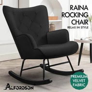 Detailed information about the product ALFORDSON Rocking Chair Armchair Lounge Accent Chair Velvet Black