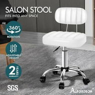 Detailed information about the product ALFORDSON Salon Stool Backrest Swivel Barber Hair Dress Chair Lina White