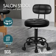 Detailed information about the product ALFORDSON Salon Stool Backrest Swivel Barber Hair Dress Chair Riley All Black