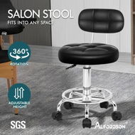 Detailed information about the product ALFORDSON Salon Stool Backrest Swivel Barber Hair Dress Chair Riley Black