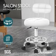 Detailed information about the product ALFORDSON Salon Stool Backrest Swivel Barber Hair Dress Chair Riley White