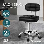 Detailed information about the product ALFORDSON Salon Stool Backrest Swivel Barber Hair Dress Chair Tufan Black