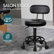 Detailed information about the product ALFORDSON Salon Stool Round Swivel Barber Hair Dress Chair Declan All Black