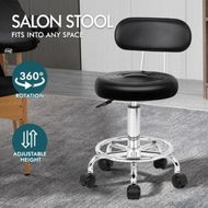 Detailed information about the product ALFORDSON Salon Stool Round Swivel Barber Hair Dress Chair Declan Black