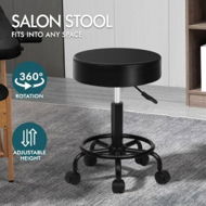 Detailed information about the product ALFORDSON Salon Stool Round Swivel Barber Hair Dress Chair Gas Lift All Black