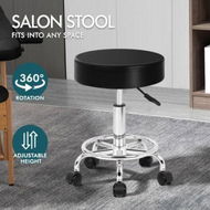 Detailed information about the product ALFORDSON Salon Stool Round Swivel Barber Hair Dress Chair Gas Lift Black