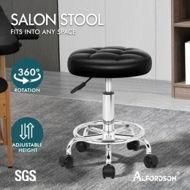 Detailed information about the product ALFORDSON Salon Stool Round Swivel Barber Hair Dress Chair Gas Lift Riley Black