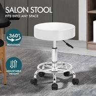 Detailed information about the product ALFORDSON Salon Stool Round Swivel Barber Hair Dress Chair Gas Lift White