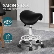 Detailed information about the product ALFORDSON Salon Stool Saddle Swivel Barber Hair Dress Chair Sierra Black