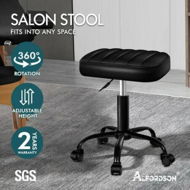 Detailed information about the product ALFORDSON Salon Stool Square Swivel Barber Hair Dress Chair Gas Lift All Black
