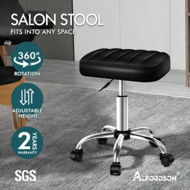 Detailed information about the product ALFORDSON Salon Stool Square Swivel Barber Hair Dress Chair Gas Lift Lina Black