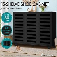 Detailed information about the product ALFORDSON Shoe Cabinet Organiser Storage Rack Drawer Shelf 30 pairs Black