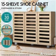 Detailed information about the product ALFORDSON Shoe Cabinet Organiser Storage Rack Drawer Shelf 30 pairs Oak