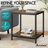 Detailed information about the product ALFORDSON Side Table Coffee Table Sofa End 2-Tier Industrial Storage Shelf