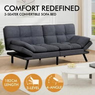 Detailed information about the product ALFORDSON Sofa Bed Recliner Lounge Futon Couch 3 Seater Convertible Fabric Grey