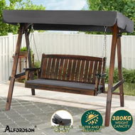 Detailed information about the product ALFORDSON Swing Chair Outdoor Furniture Wooden Garden Patio Canopy Charcoal XL