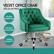 Detailed information about the product ALFORDSON Velvet Office Chair Computer Swivel Chairs Armchair Work Study Seat Green Adult Kids