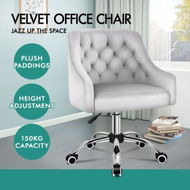 Detailed information about the product ALFORDSON Velvet Office Chair Computer Swivel Chairs Armchair Work Study Seat Grey Adult Kids