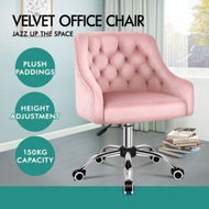 Detailed information about the product ALFORDSON Velvet Office Chair Computer Swivel Chairs Armchair Work Study Seat Pink Adult Kids