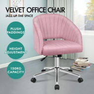 Detailed information about the product ALFORDSON Velvet Office Chair Swivel Armchair Computer Seat Adult Kids Pink
