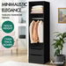 ALFORDSON Wardrobe Clothes Closet Storage Cabinet Hanging Rod Black. Available at Crazy Sales for $229.95