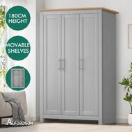 Detailed information about the product ALFORDSON Wardrobe Clothes Closet Storage Cabinet Organizer Shelf Hanging Grey