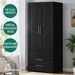 ALFORDSON Wardrobe Clothes Storage Cabinet Hanging Rod Black. Available at Crazy Sales for $349.95