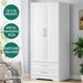 ALFORDSON Wardrobe Clothes Storage Cabinet Hanging Rod White. Available at Crazy Sales for $349.95