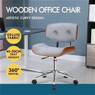 Detailed information about the product ALFORDSON Wooden Office Chair Computer Chairs Home Seat Linen Fabric Grey