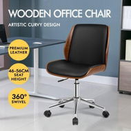 Detailed information about the product ALFORDSON Wooden Office Chair Computer Chairs Home Seat PU Leather Black