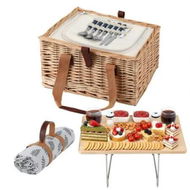 Detailed information about the product Alfresco 2 Person Picnic Basket Set with Table Blanket Cooler Wooden Insulated