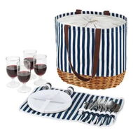 Detailed information about the product Alfresco 4 Person Picnic Basket Bag Set Wooden Blanket Cooler Outdoor Insulated