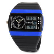 Detailed information about the product ALIKE AK8116 Sports Quartz Diving Wrist Watch - Black + Blue