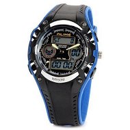 Detailed information about the product ALIKE AK9132 Stylish 50m Waterproof Sports Quartz Digital Wrist Watch - Black + Blue
