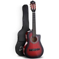 Detailed information about the product Alpha 34 Inch Classical Guitar Wooden Body Nylon String Beginner Kids Gift Red