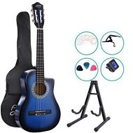 Detailed information about the product Alpha 34 Inch Classical Guitar Wooden Body Nylon String w/ Stand Beignner Blue