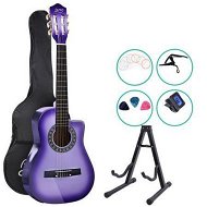 Detailed information about the product Alpha 34 Inch Classical Guitar Wooden Body Nylon String w/ Stand Beignner Purple