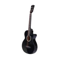 Detailed information about the product Alpha 38 Inch Acoustic Guitar Wooden Body Steel String Full Size Cutaway Black