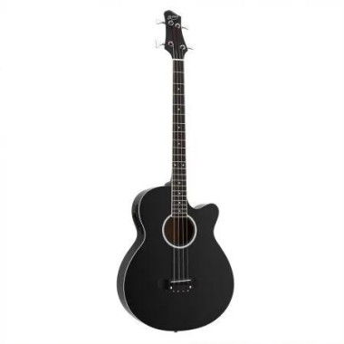 Alpha 43 Acoustic Bass Guitar Black 4-Band EQ