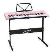 Detailed information about the product Alpha 61 Keys Electronic Piano Keyboard Digital Electric w/ Stand Lighted Pink