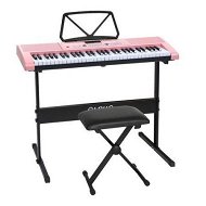 Detailed information about the product Alpha 61 Keys Electronic Piano Keyboard Digital Electric w/ Stand Stool Pink